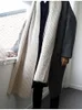 Kvinnors ullblandningar Mauroicardi Autumn Winter Loose Casure Grå svart mjuk varm ullrock män LAPEL DUBBEL BREASTERED KOREAN Fashion 231031