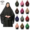 Hijab islamico corto Abaya per le donne Abbigliamento islamico turco musulmano con copricapo Foulard Abito sciolto da donna di alta qualità247E