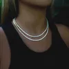 Kedjor Fabulous 4mm CZ Zircon Tenish Chain Halsband 7beads Women Fashion Hip Hop Iced Out Bling Party Smyckesarmband