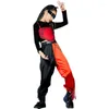 Stage Wear Children's Jazz Dance Costumes Red Loose Outfits for Girls Hip Hop Rave Rave Cleren Street Performance DN10489