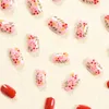 False Nails Square Head Christmas French Fake Fashion Wearable Manicure Full Cover Press On Nail Tips Women