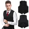 Herren Westen Schwarz Einfarbig Viskose Polyester Herren Anzug Weste Hochzeit Formal Khaki Blau Rot Business Blazer Dünne Weste Gilet Drop 230331