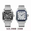 U1 TOP AAA wysokiej jakości wysokiej jakości Mens Watch Card Rozmiar 39 mm 35 mm Square 904L Pasek ze stali nierdzewnej Automatyczny ruch mechaniczny Sapphire Wodoodporny panie zegarek A505