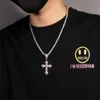 Iced Out Cross Pendant Necklaces Silver Black Cross Pendants Fashion Mens Hip Hop Necklace Jewelry