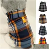 Vêtements de chien Vêtements de chien Vintage Plaid chaud polaire vêtements pour animaux de compagnie automne hiver épaissi gilet manteau petit moyen chiens costume traction rin dh5rz