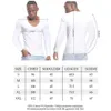 Pulls pour hommes col en V profond t-shirt pour hommes coupe basse col large top t-shirts mâle pur coton coupe ajustée à manches longues t-shirt 231101