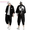 Ethnic Clothing 20 Styles Suit Plus Size S-3XL Loose Chinese Japanese Samurai Harajuku Kimono Cardigan Women Men Cosplay Yukata Tops Pants Set 230331