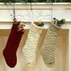 Christmas Decorations 18" Stocking Large Capacity Knitted Wool Xmas Hanging Ornament Home Party Year 2023 Decoration