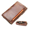 Wallets YourSeason Fashion Men Purse Genuine Leather Key Bags Casual Short Tri-fold Solid Color Man Retro Real Cowhide Small Long