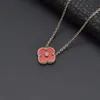 Van Designer Clover Pendant Diamond Titanium Rose Gold Necklace Ladies Simple Accessories Gift