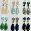 Boucles d'oreilles pendantes KQDANCE pierre naturelle agate noire/améthyste bleu sodalite longue goutte argent 925 aiguille bijoux de fête pour femmes en gros