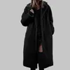 Vestes Femmes Femmes Hiver Chaud Revers Faux Fuzzy Manteau Veste Pardessus Vison Polaire Épissé Mi Longueur Costume Col Manteaux Pour Femmes 2x