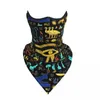 Bandanas färgglada forntida egyptiska hieroglyfiska mönster Bandana nackgaiter för vandring cykling kvinnor män Egypten ansiktsmask wrap halsduk