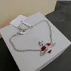 Urok bransoletki projektant Letter Chokers Luksusowe kobiety biżuteria metalowa bransoletka perłowa Cjeeweler Westwood Motion Current 5105ess