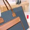 the tote bag designer bag tote bags Denim handbag women fashion shoulder shopping bags brown flower handbags with dust bag 231015