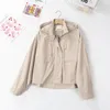 Women's Trench Coats ETJ2023 Autumn And Winter Loose Version Short Coat Big Pocket Decorative Hooded Jacket