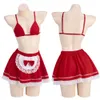 Ani Fairy Tales Little Red Riding Hood Unifrom Women spets huva sjal kläder kostymer cosplay veckad kjol