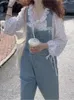 Damesjeans Zomer Casual Dun Denim Volledige lengte Zakken Baggy Los Office Lady Overalls Jaren '90 Vintage Kleding Koreaanse Modekleding