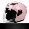 Casques de moto Casque Dames Quatre Saisons Général Demi Double Miroir Hiver Chaud Batterie Voiture Homme Chapeau