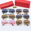 10A Anti-éblouissement Lunettes de soleil de style designer pour hommes pour femmes lunettes de soleil de marque classique sans monture sculpté rétro avec protection de chaîne dorée polarisée uv400