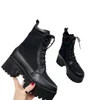 Botas de moto con plataforma de moda para mujer Botas Martin con cordones y punta redonda