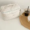 Cosmeticatassen Etuis Schattig Quilten Katoenen Make-up Tas Dames Rits Organisator Vrouwelijke Doek Handtas Doosvorm Draagbare Toilettas Voor Meisjes 231101