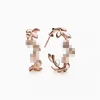 Designerörhängen 2024 Classic Tiffiness Brand Women Earring Ear Stud Rope Knot With Diamond Geometric 925 Silver Needle Hollow Out Smycken Engagemangsgåvor