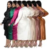 Mode grande taille femmes discothèque robes uniformes réfléchissant soie plissée dentelle