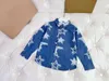 New Kids Shirt Long sleeved Polo collar baby clothes Size 100-160 CM Ghost printed denim Child Blouses Nov05