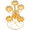 Kandelaars Ghee Lamphouder Tempel Kandelaar Creatieve Kandelaar Metalen Tafelbakken Eten Lotus Rack Stand Retro Decor Decoraties