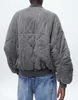 Women's Jackets Fashion Elegant Solid Bomber Jacket Coat Long Sleeved Loose Casual Outwear 2023 Club Party Grey Street Wear Female 231101