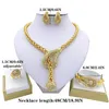 Set di gioielli da sposa Set di gioielli di lusso color oro Dubai per le donne Collana Bracciale Orecchini Anello Set di gioielli da sposa africani 231101