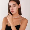 Collier multicolore en Zircon et diamants, chaîne de cou, pendentif Multiple, Bracelet en acier titane, ensemble de boucles d'oreilles pour femmes