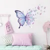 Naklejki ścienne Purple Butterfly do sypialni Dekoracja salonu Dziewczyny Koktajle Tapeta Tapeta PVC Malowidła 231101