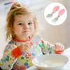 Dinnerware Sets 2 Pcs Toddler Suit Training Spoon Fork Travel Set Silicone Spoons Kids Baby Utensils