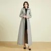 Kvinnans jackor 2023 Doublebrasted Wool Coat Winter Women Lång Slim Suit Collar Kvinnliga rockar Eleganta Sydkorea kläder S M L XL XXL 231101