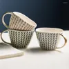 Tazze Nordic Ins Tazza da caffè Tazza da bere in ceramica Semplice esportazione Colazione Farina d'avena Tazza da tè per ufficio