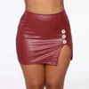 Skirts High Waist Wrapped Hip Short Skirt Nightclub PU Leather Zipper Sexy Fit 20MM Snaps Button Wholesale DIY Jewelry