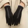 Damen-Designer-Handschuh, Winter-Touchscreen-Handschuhe, Plüsch- und dicke Fäustlinge für Männer und Mädchen, rutschfeste Touch-Strickhandschuhe aus reiner Wolle für Mädchen, warm halten, Geschenk