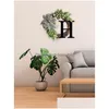 Decorative Flowers & Wreaths Decorative Flowers Initial Wreaths For Front Door Artificial Eucalyptus Wood Hanging Round Wreath With Bo Dhndg