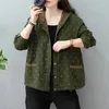 Vestes pour femmes manteau printemps automne 2023 coton lin cardigan veste littéraire rétro chemisier décontracté imprimé vêtements d'extérieur femme haut