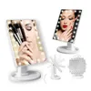 Kompakt Aynalar LED Makyaj Aynası 360 Dereceler Dönen ABS Plastik Çerçeve Masaüstü Kozmetik Ayna Pil Powered 231102