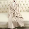 Kvinnorjackor Woolen Coat 100% Wool Women Autumn Winter Fashion Cashmere Woolen Jacket Long Coat Streetwear Camel Black Outerwear Female 231101