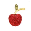 Broszki Yysunny moda czerwone cyrkony jabłko dla kobiet