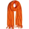 Écharpes Mode Cachemire Écharpe Châle Solide Basique Automne Hiver Wrap Chaud De Haute Qualité Doux Hijab Épais Femmes Pashmina Laine De Luxe Orange 231101