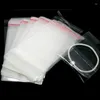 Мешочки для ювелирных изделий, 1000 шт., самоклеящиеся пластиковые пакеты, прозрачные, прозрачные для упаковки, 13,5x7 см (используемый размер 9x7 см)