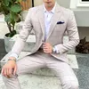 Men's Suits Men Plaid Suit Blue Khaki Trousers Skinny Design British Work Men's Clothing Wedding Prom Casual