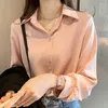 Damenblusen 4XL Office Tyle Button Up Chiffon Bloue Top Women Olid Long Leeve Plu Ize Hirt Ladie Pring Elegant Blua Mujer 2023