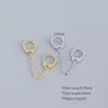 Hoop Earrings Summer Love Fashion Circle Ear Cuff Retractable For Women Gold Huggie Double Piercing Earring Drop