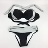 Kvinnors badkläder 2023 Sexig bikini Push Up Swimsuit Women Summer Halter Hög midja brasiliansk sportbaddräkt för damer baddräkter